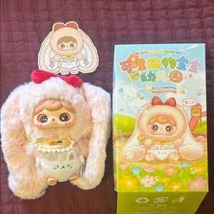 Adorable Plush Bunny Toy with Red Bow